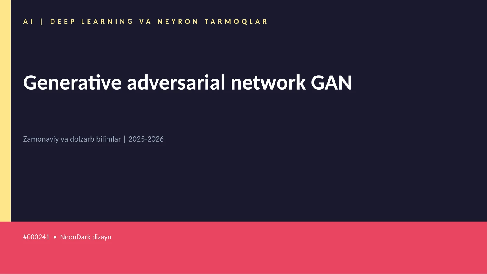 Generative adversarial network GAN