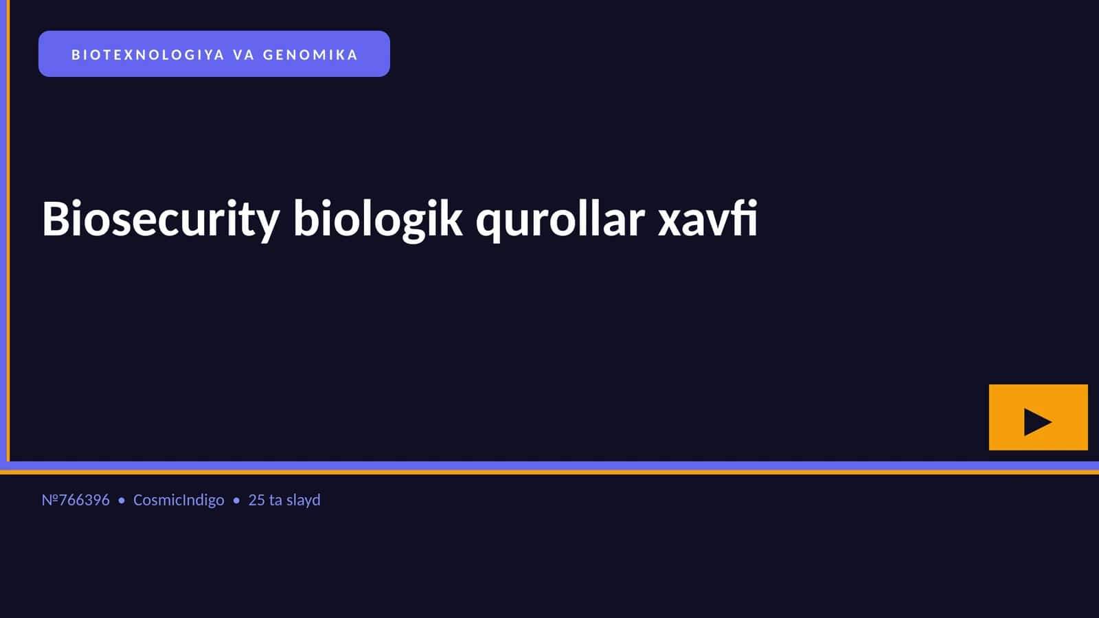 BIOTEXNOLOGIYA VA GENOMIKA