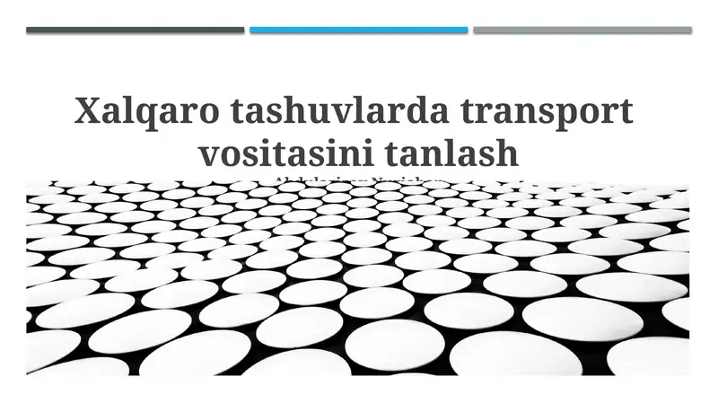 Transport vositalarini tanlash
