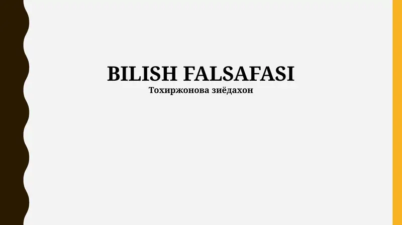 BILISH FALSAFASI