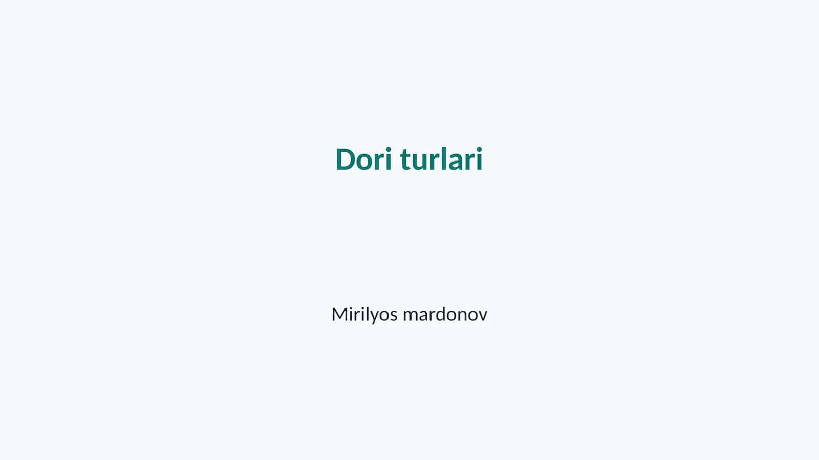 Dori turlari