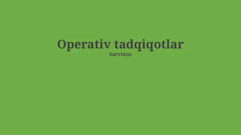 Operativ tadqiqotlar