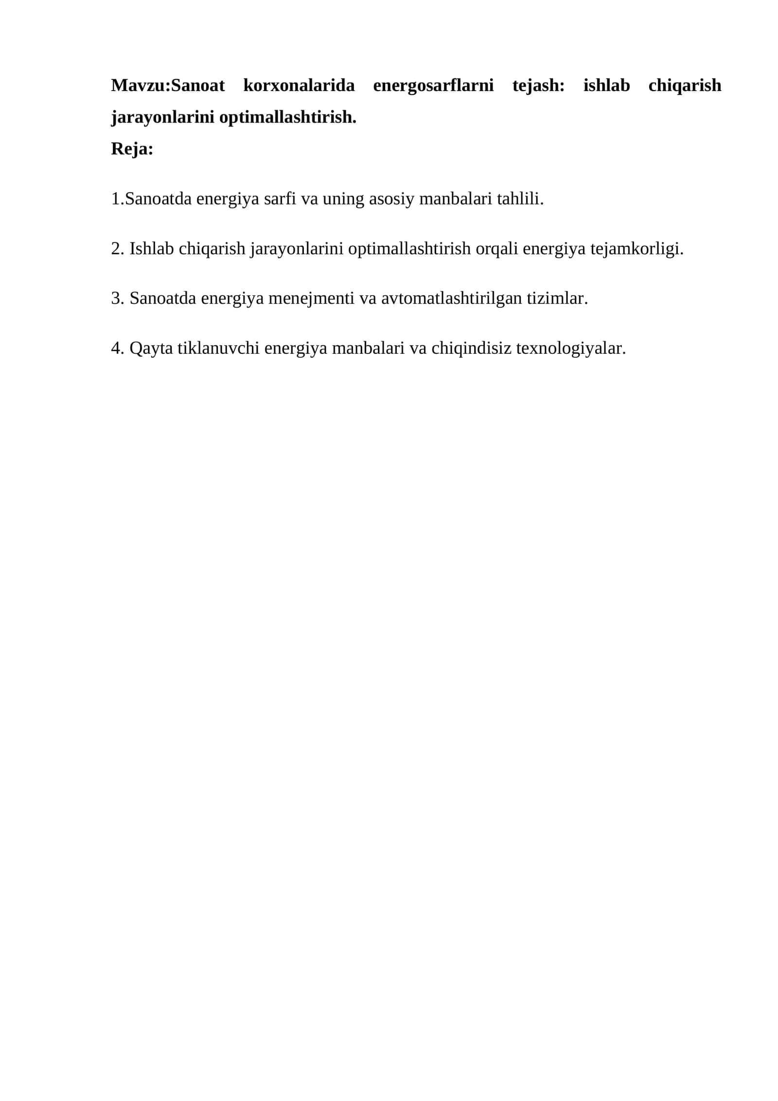 Sanoat korxonalarida energosarflarni tejash: ishlab chiqarish jarayonlarini optimallashtirish