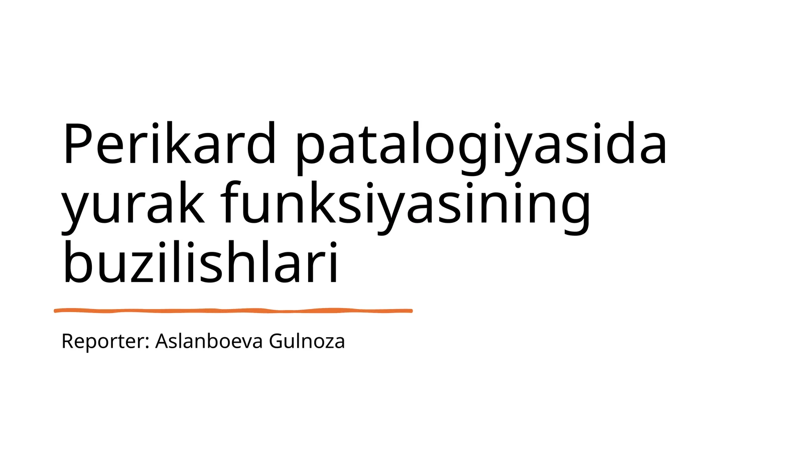 Perikard patalogiyasida yurak funksiyasining buzilishlari