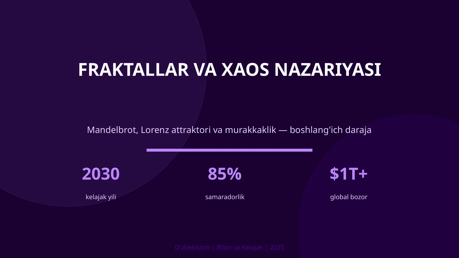 FRAKTALLAR VA XAOS NAZARIYASI
