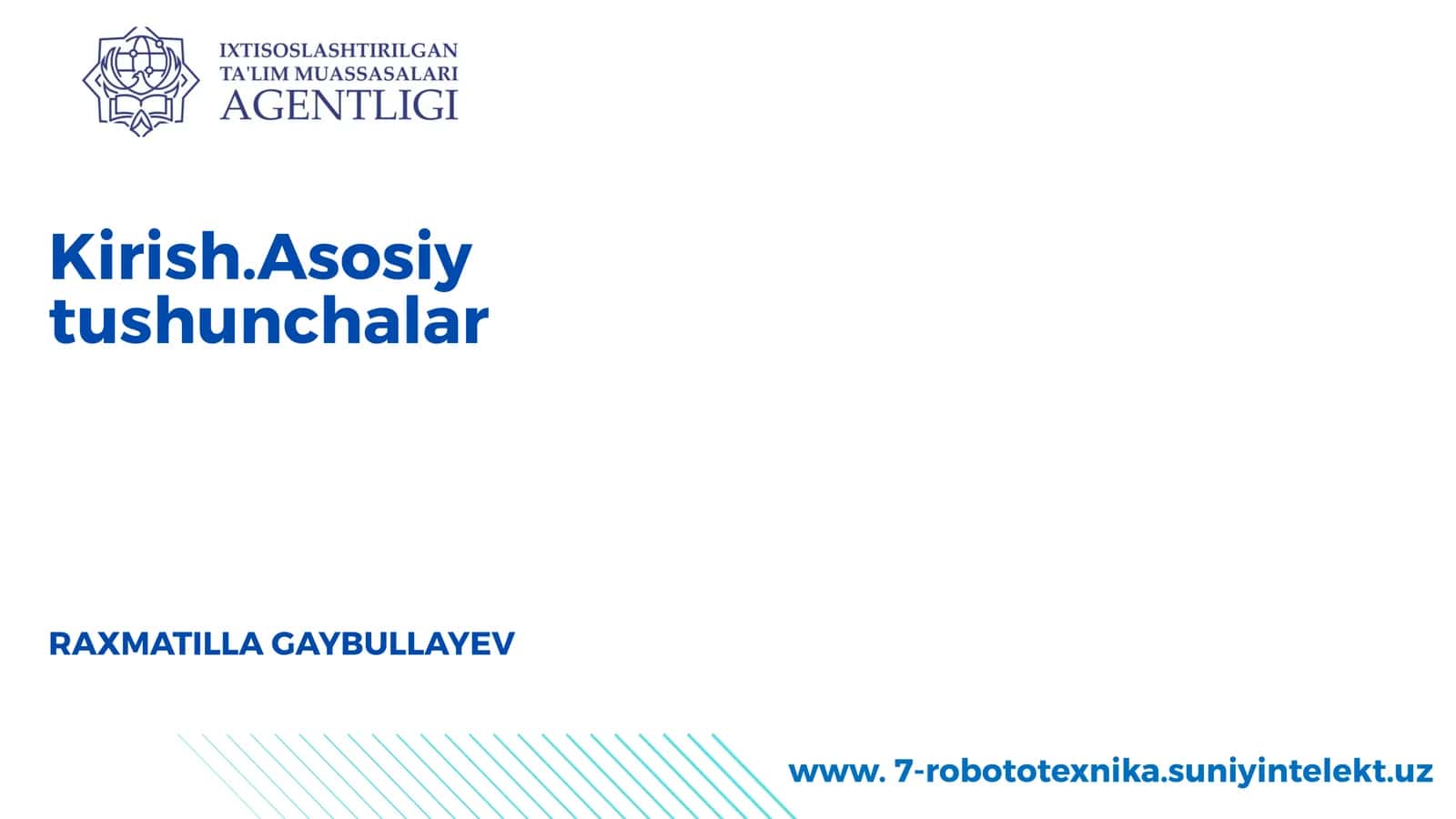 Robototexnika haqida umumiy tushuncha