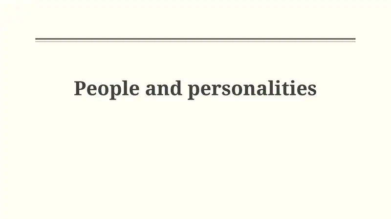 Understanding Personality: Theories and Traits