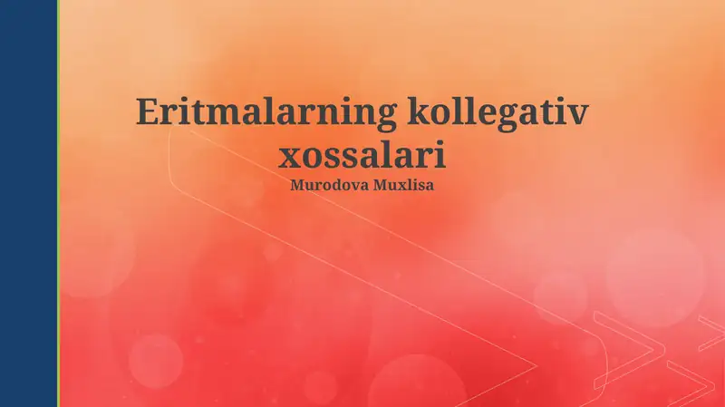 Eritmalarning kolligativ xossalari