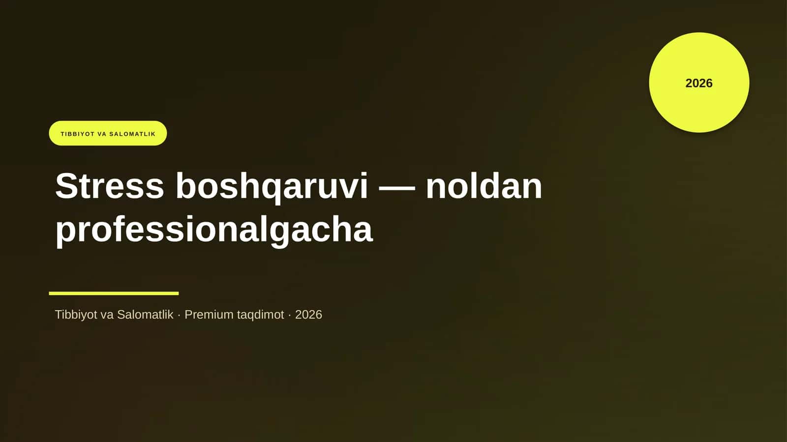 Stress boshqaruvi — noldan professionalgacha