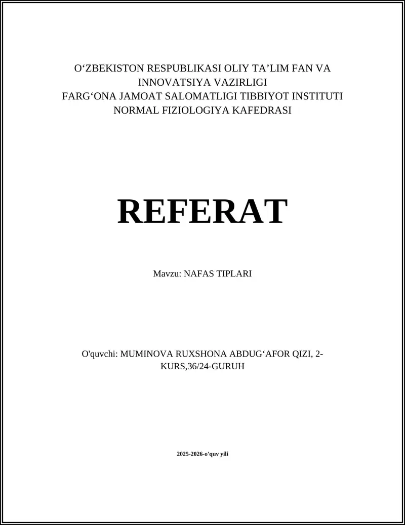 NAFAS TIPLARI