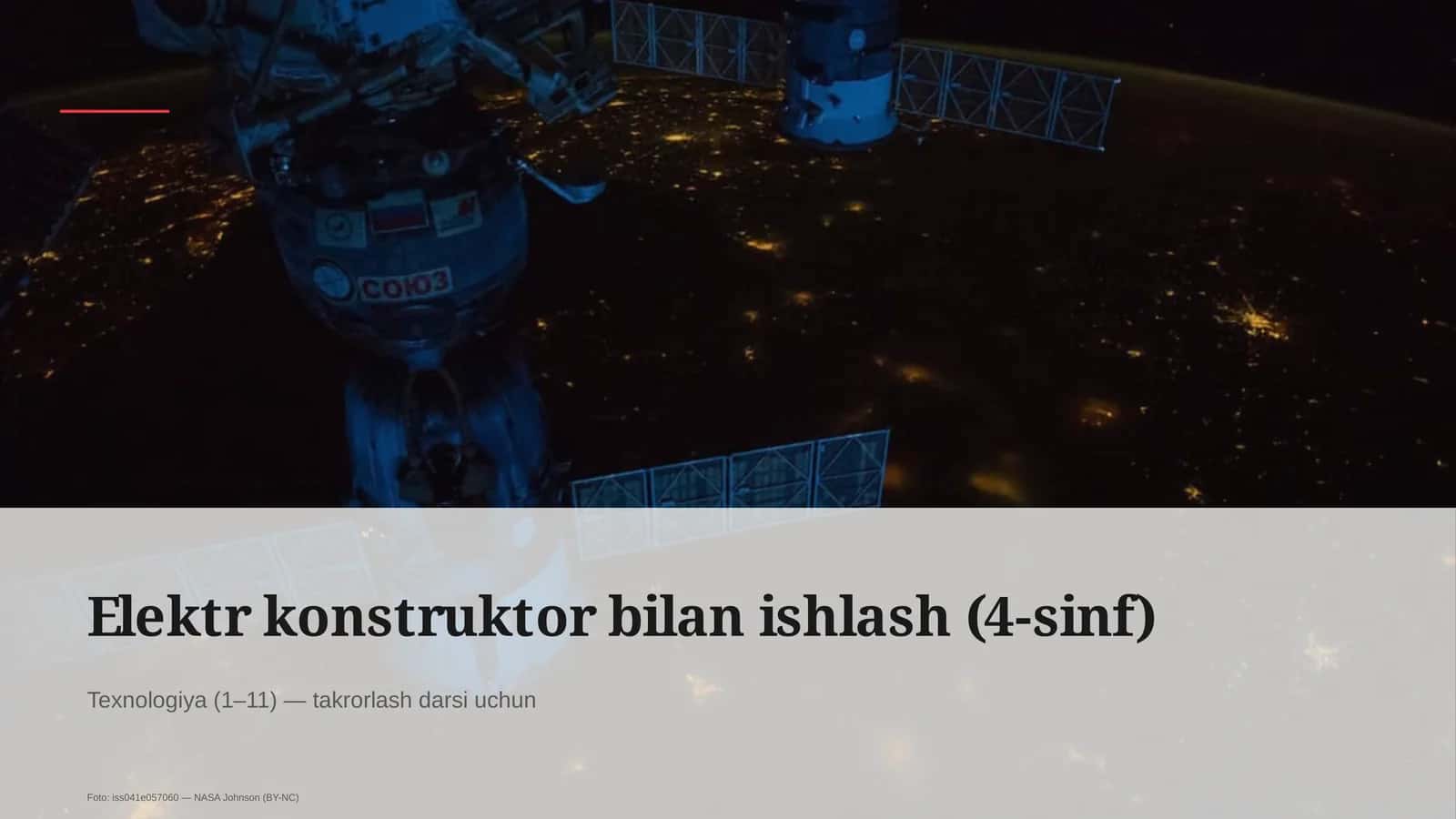 Elektr konstruktor bilan ishlash (4-sinf)