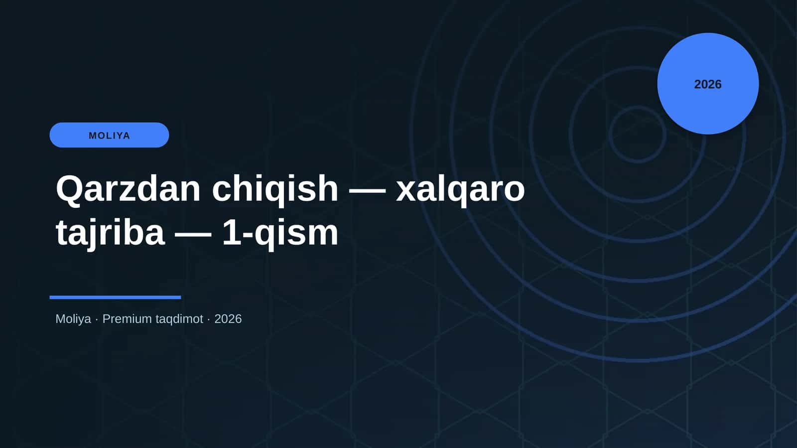 Qarzdan chiqish — xalqaro tajriba — 1-qism