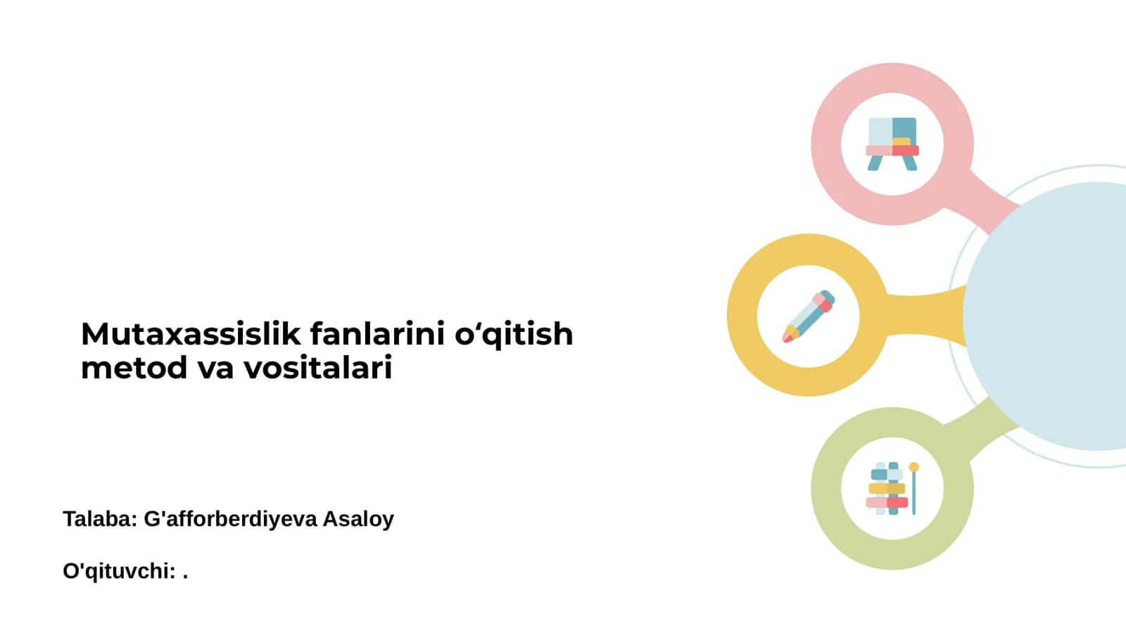Mutaxassislik fanlarini o'qitishning asosiy prinsiplari