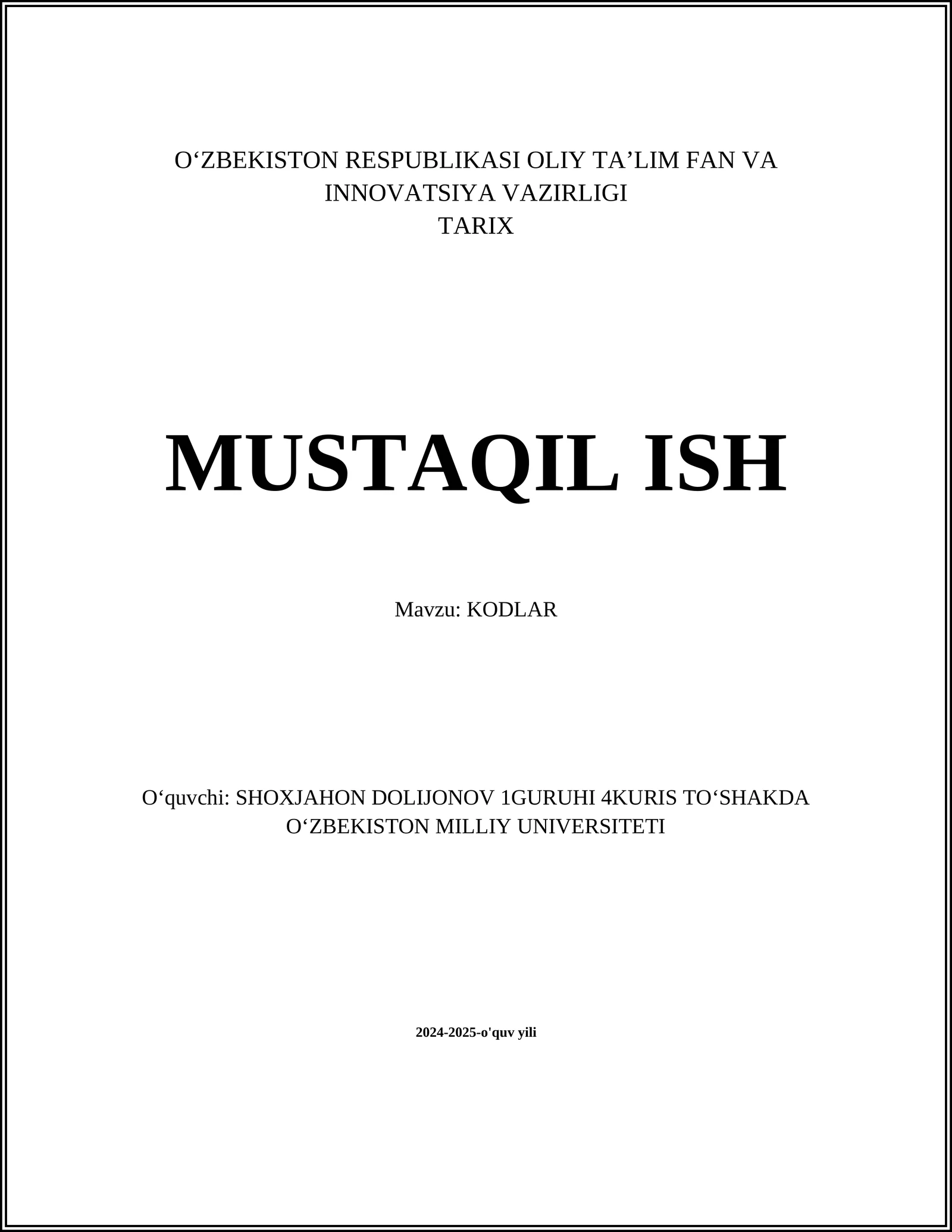 Kodlar tarixi