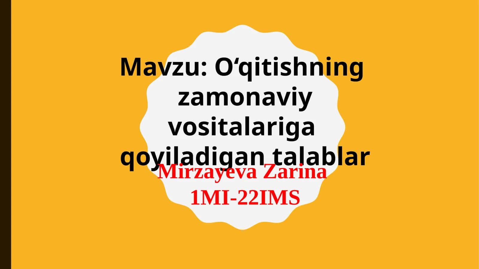 O‘qitishning zamonaviy vositalariga qoyiladigantalablar