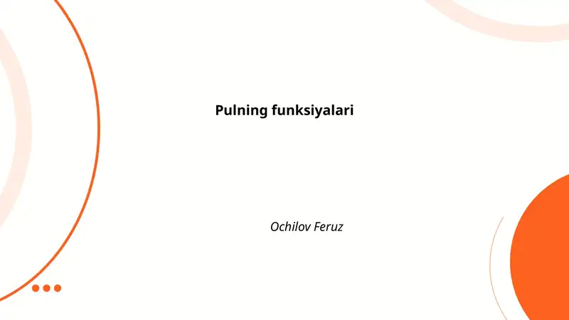 Pulning funksiyalari