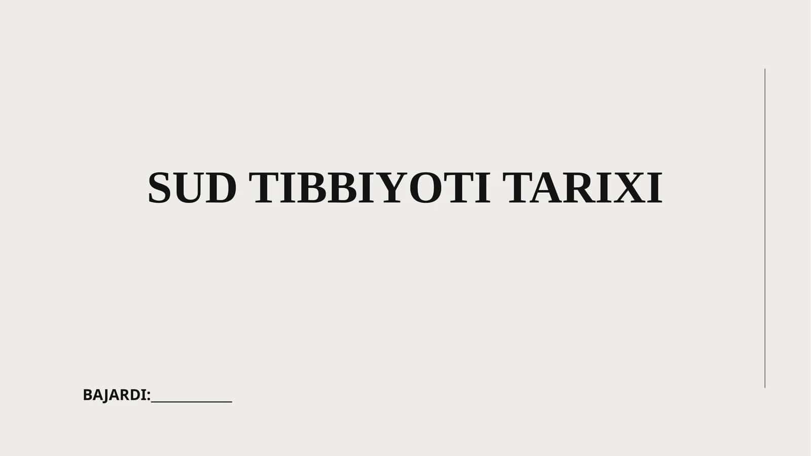Sud Tibbiyoti Tarixi
