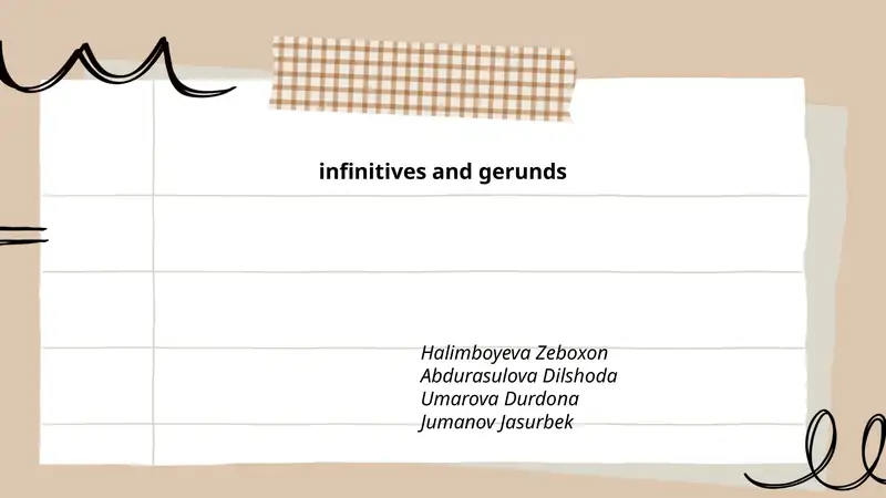 Infinitives and Gerunds