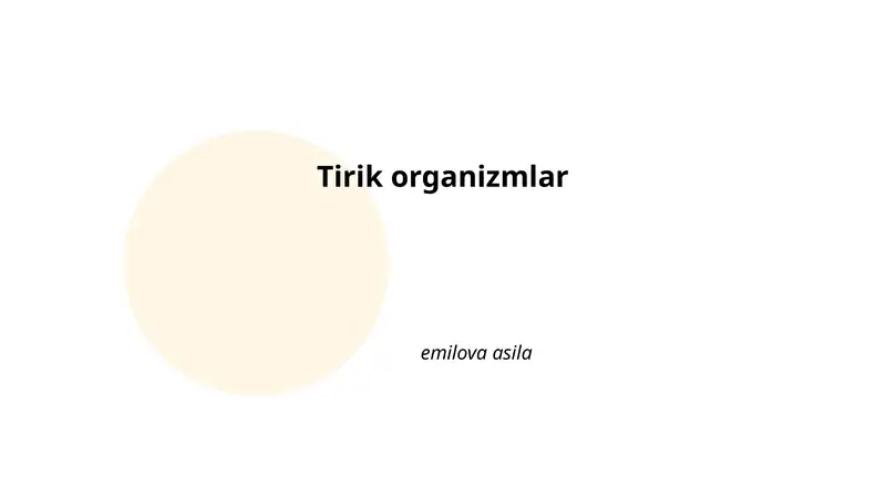 Tirik organizmlar