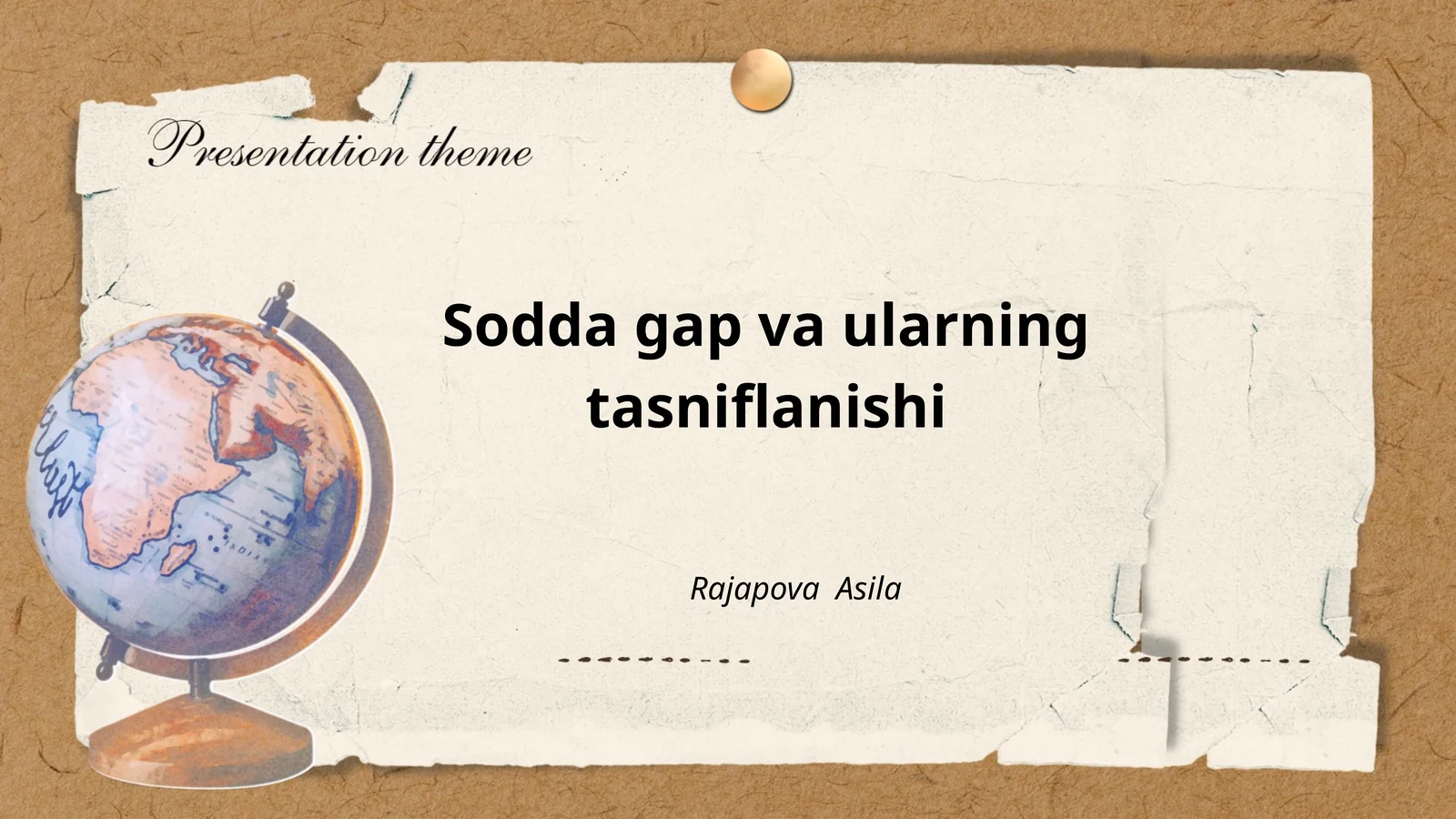Sodda gap va ularning tasniflanishi