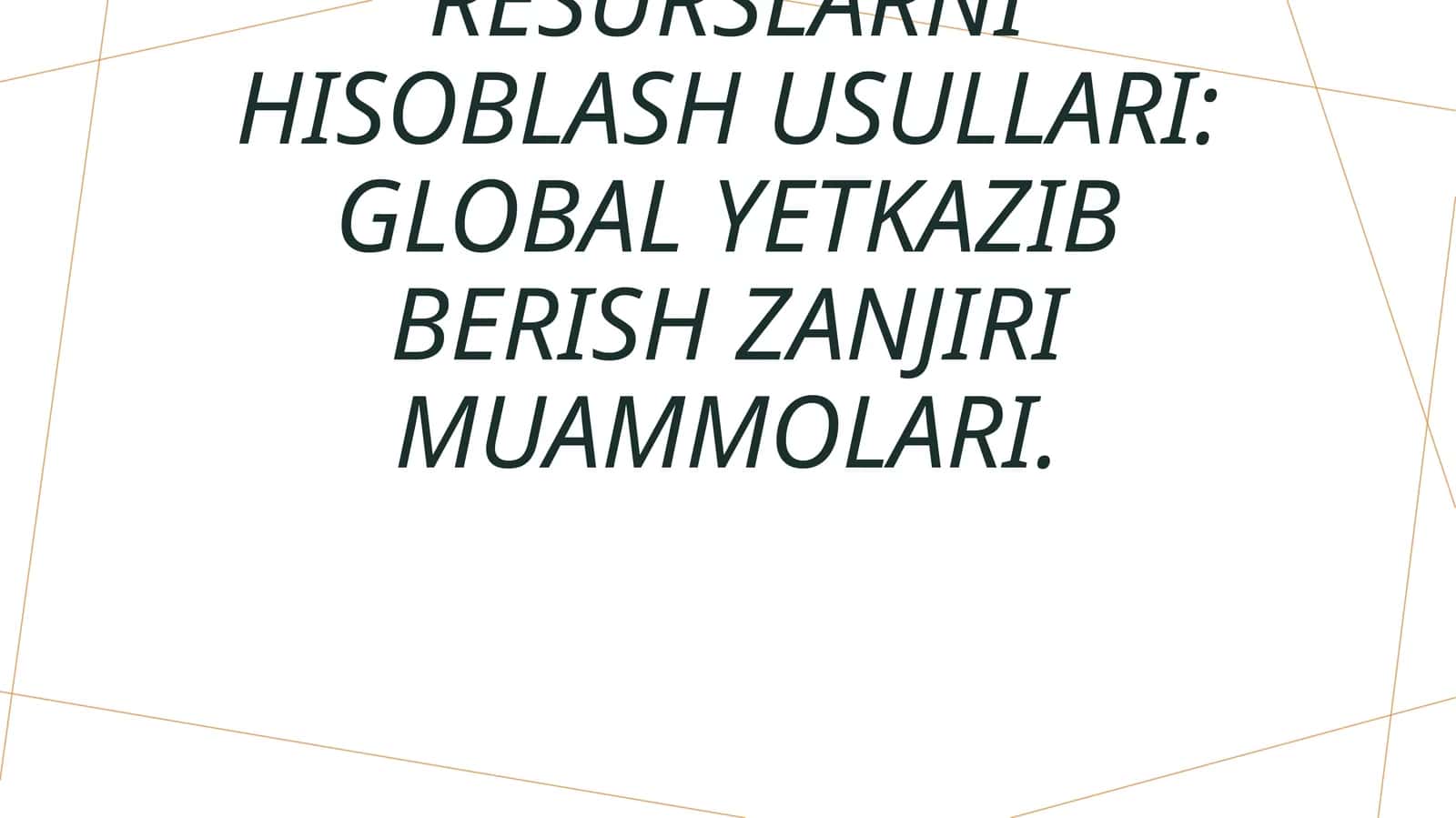 Qurilish loyihalarida resurslarni hisoblash usullari