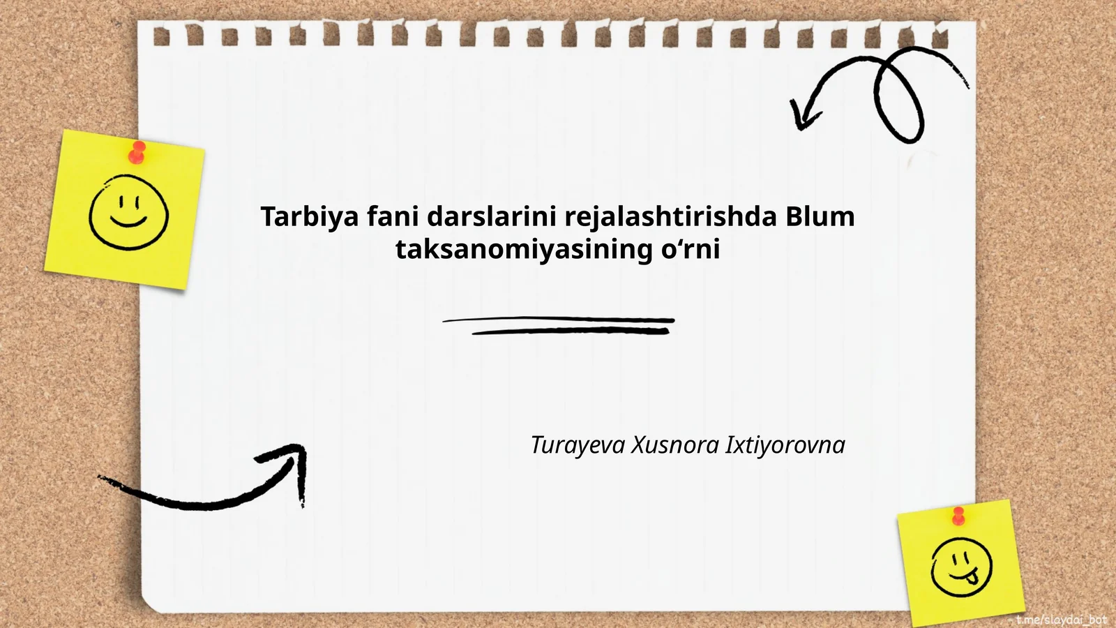 Tarbiya fani darslarini rejalashtirishda Blum taksanomiyasining o‘rni