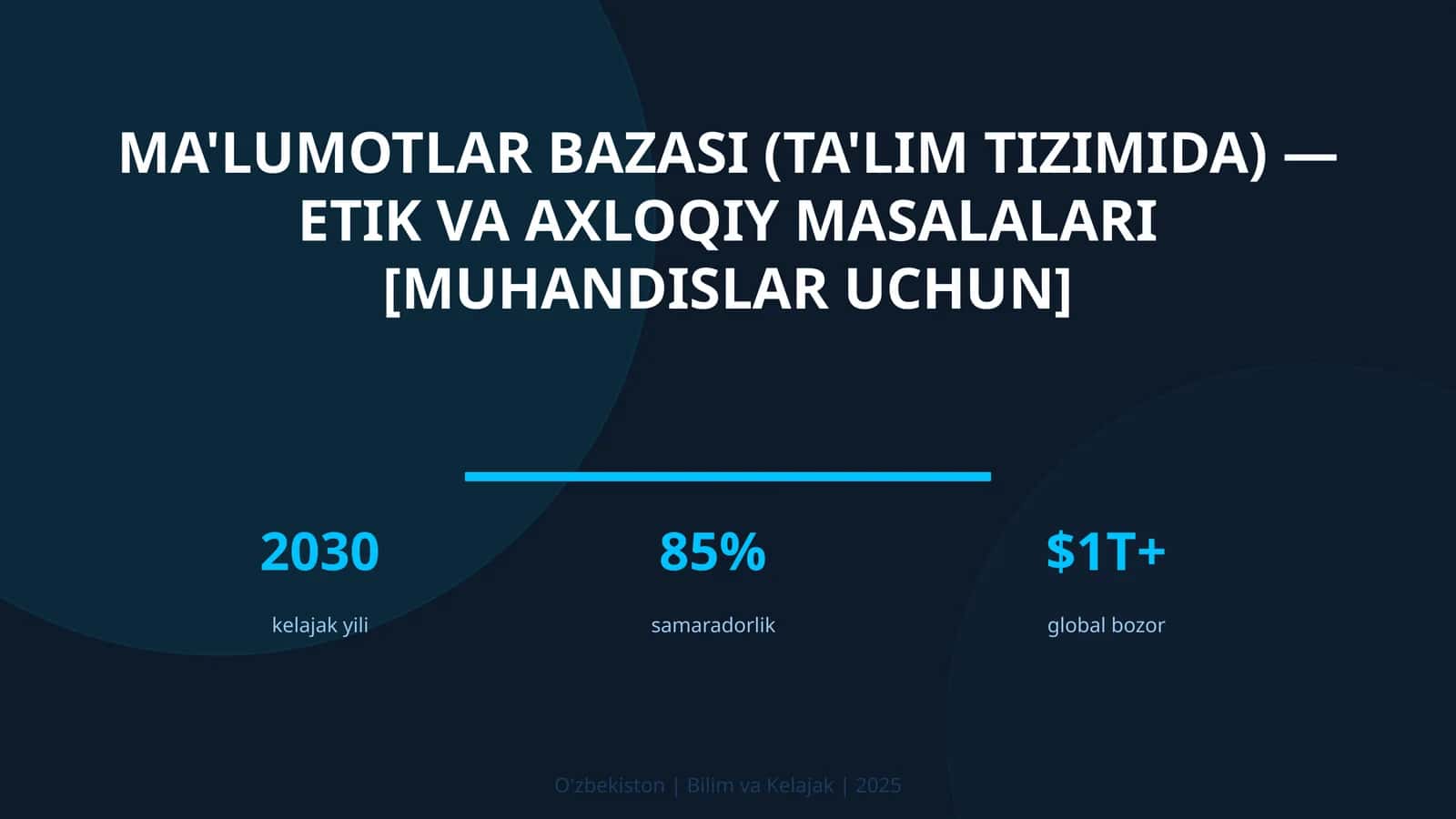 Ma'lumotlar bazasi (ta'lim tizimida) — etik va axloqiy masalalari [muhandislar uchun]