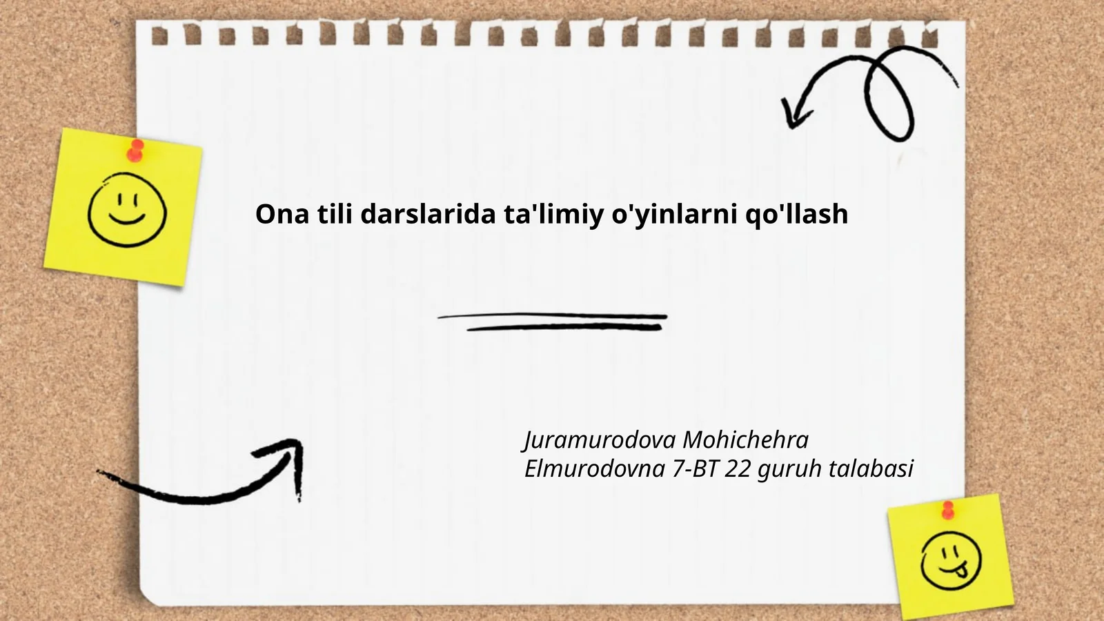 Ona tili darslarida ta'limiy o'yinlarni qo'llash