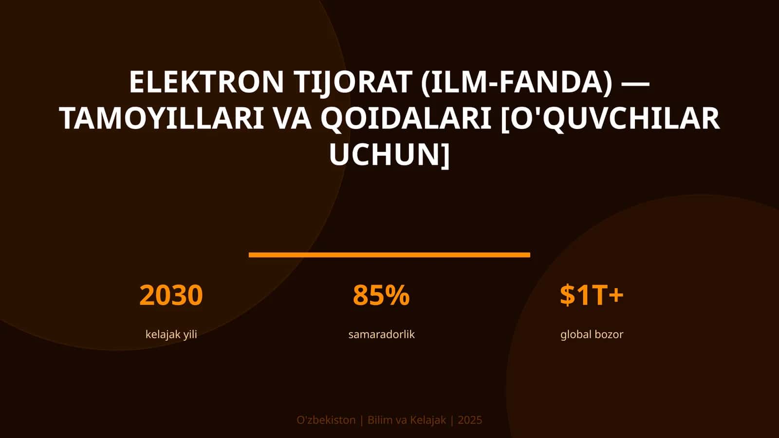 Elektron tijorat (ilm-fanda) — tamoyillari va qoidalari [o'quvchilar uchun]