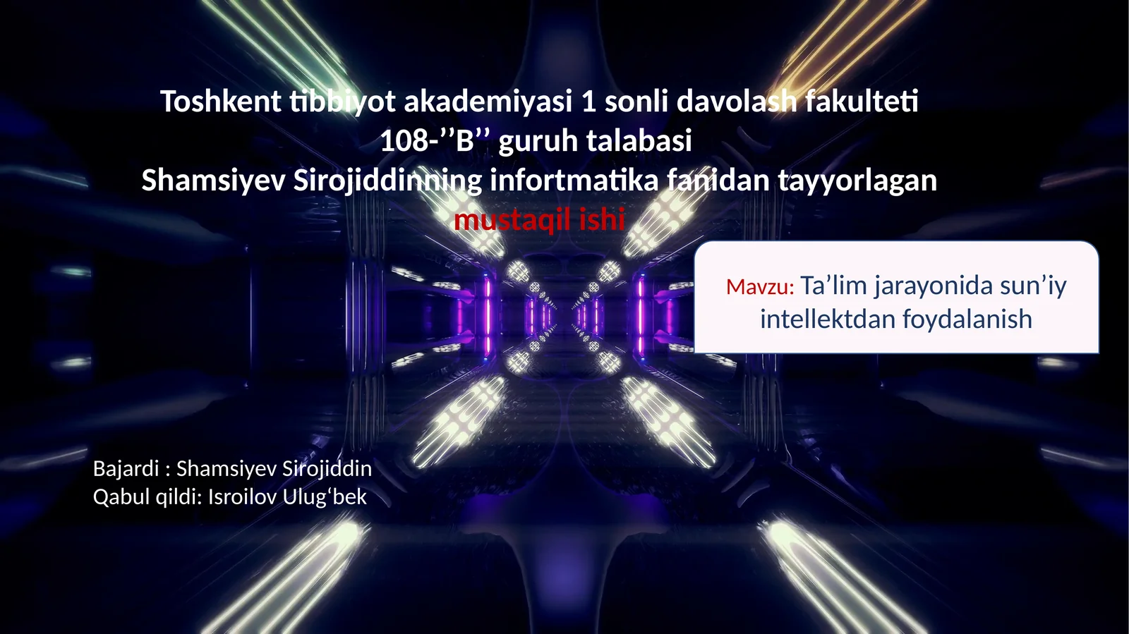 Ta’lim jarayonida sun’iy intellektdan foydalanish