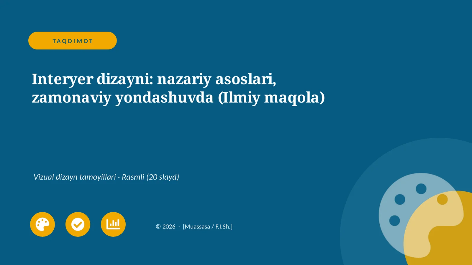 Interyer dizayni: nazariy asoslari, zamonaviy yondashuvda (Ilmiy maqola)
