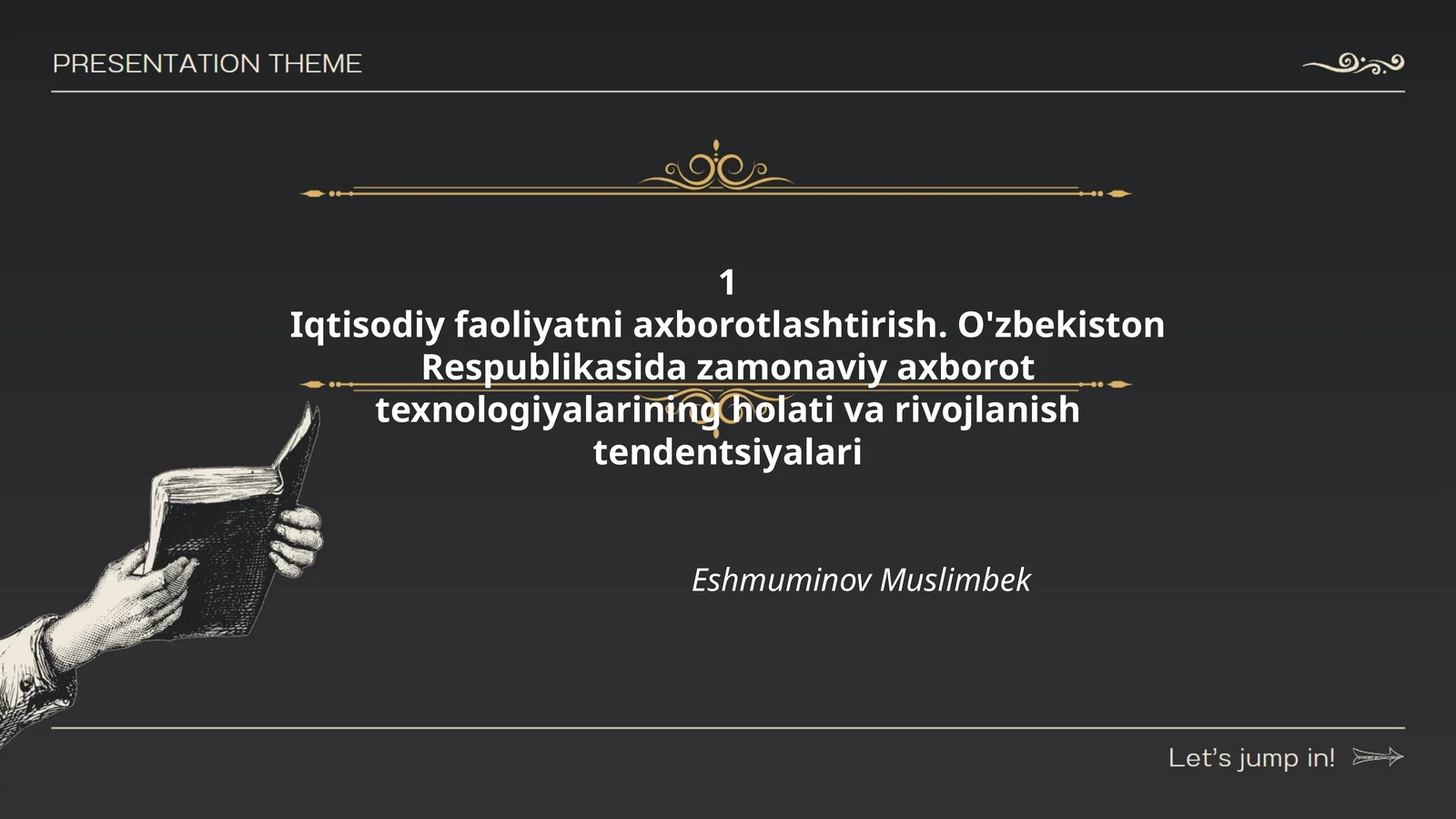 Iqtisodiy faoliyatni axborotlashtirish. O'zbekiston Respublikasida zamonaviy axborot texnologiyalarining holati va rivojlanish tendentsiyalari