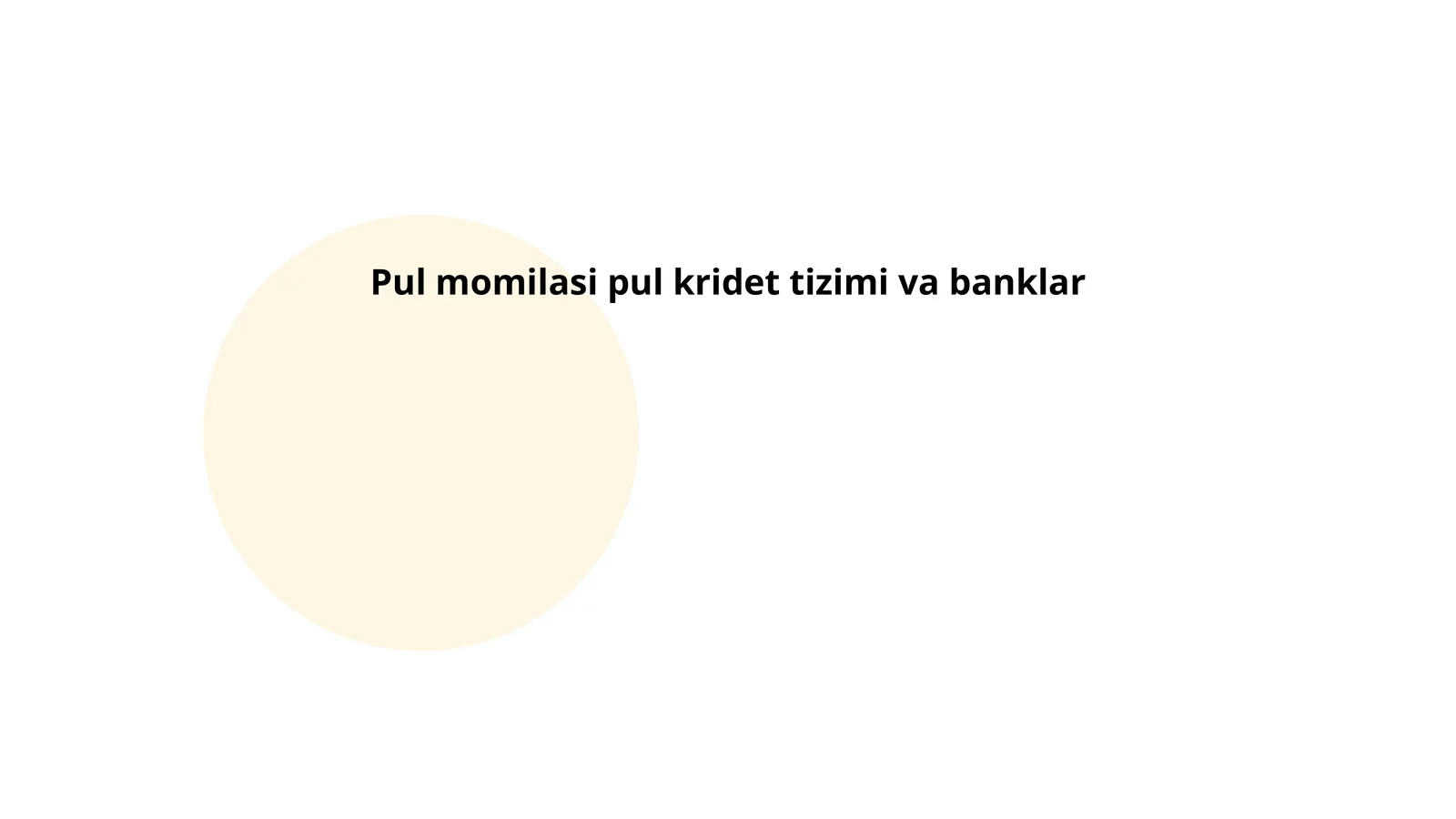 Pul muomalasi pul kridet tizimi va banklar
