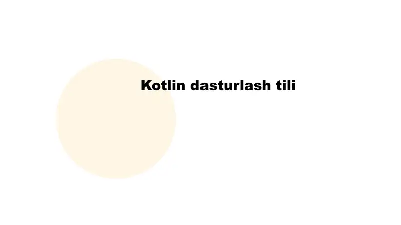 Kotlin dasturlash tili