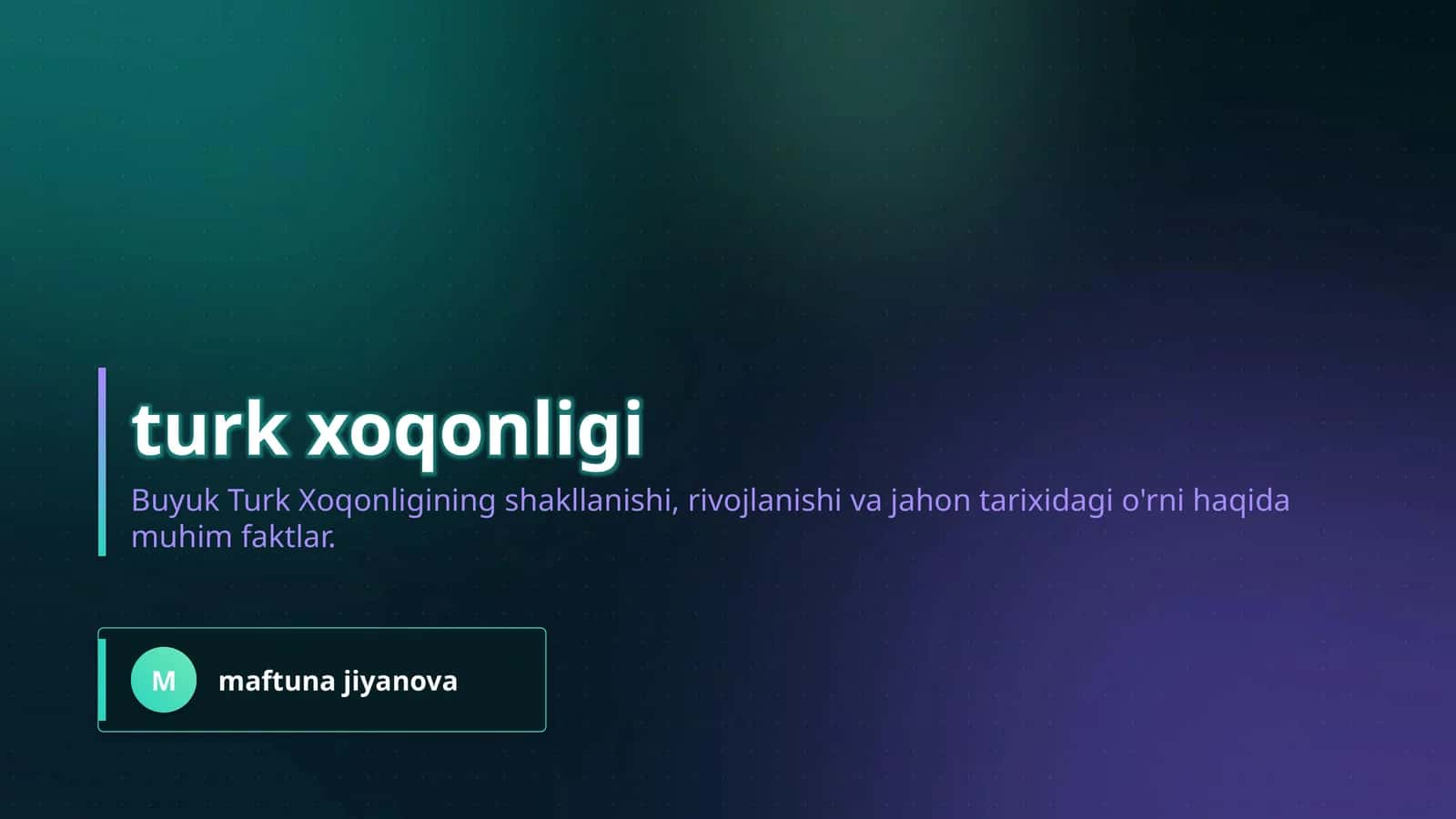 turk xoqonligi