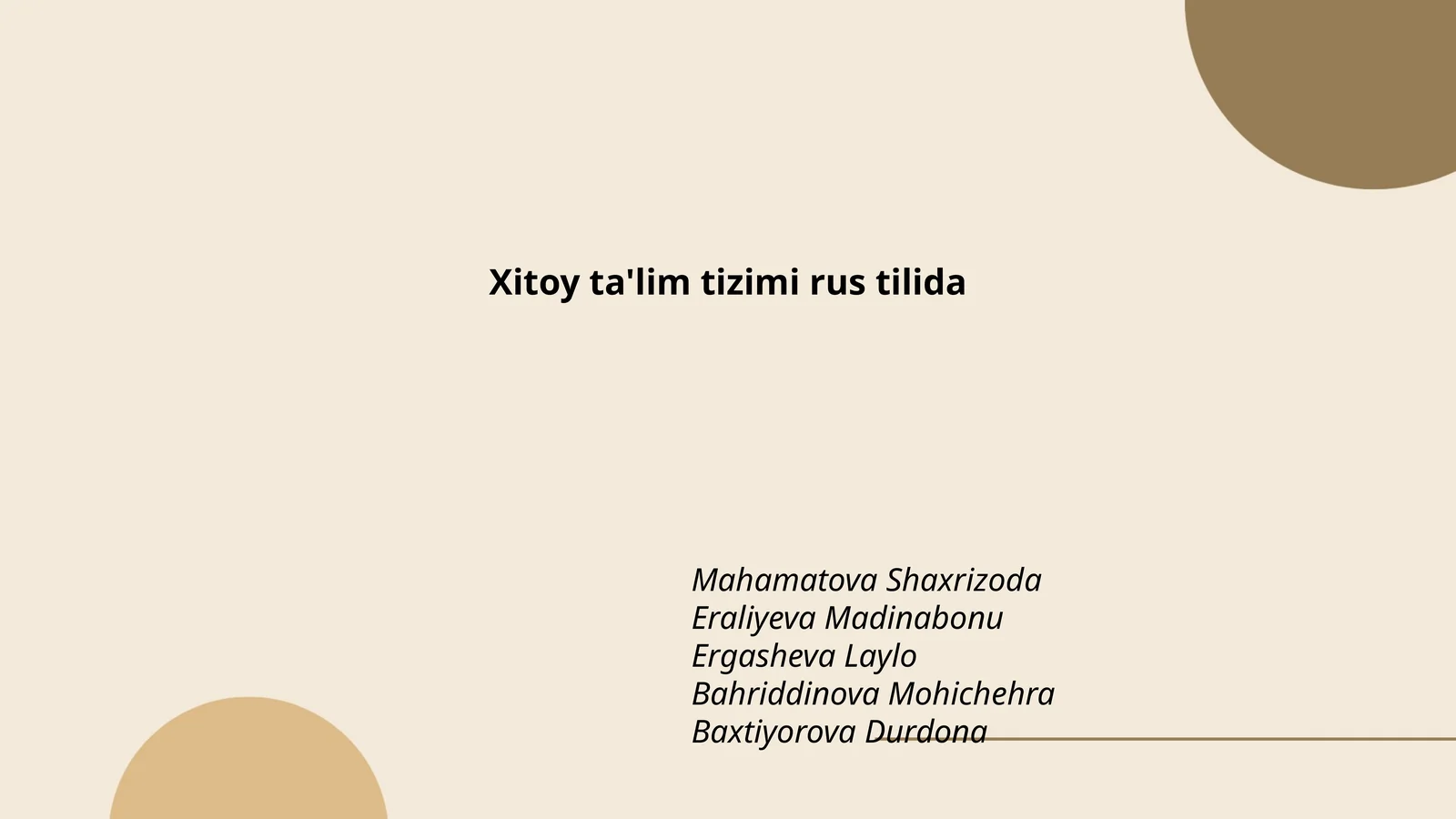 Xitoy ta'lim tizimi rus tilida