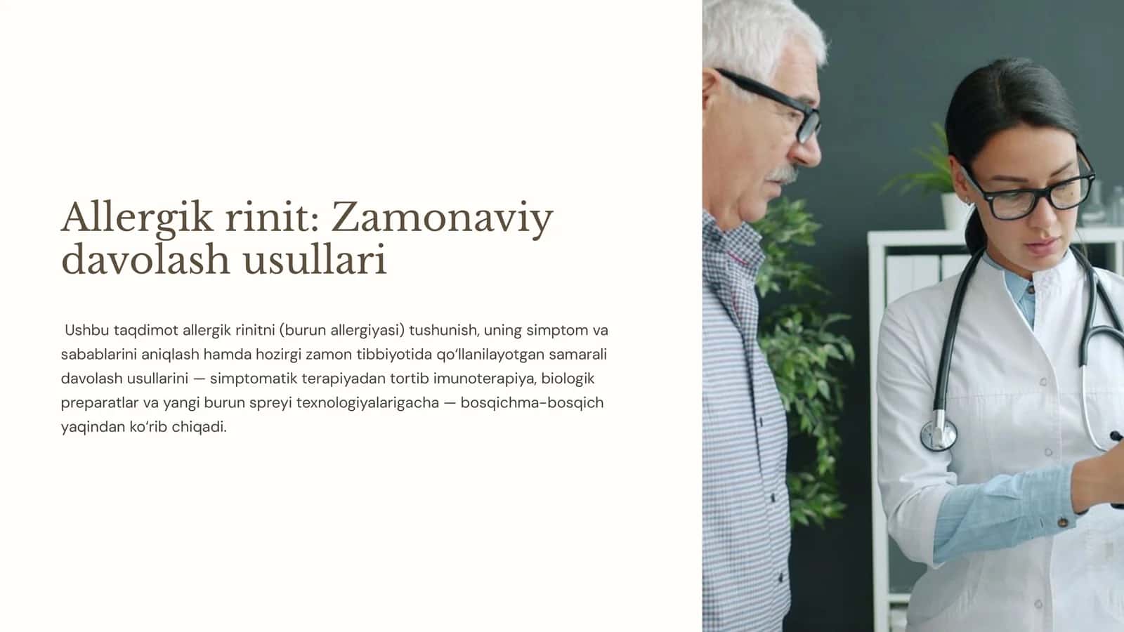 Allergik rinit: Zamonaviy davolash usullari