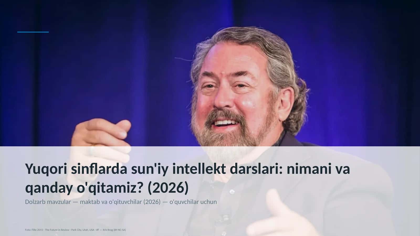 Yuqori sinflarda sun'iy intellekt darslari: nimani va qanday o'qitamiz?