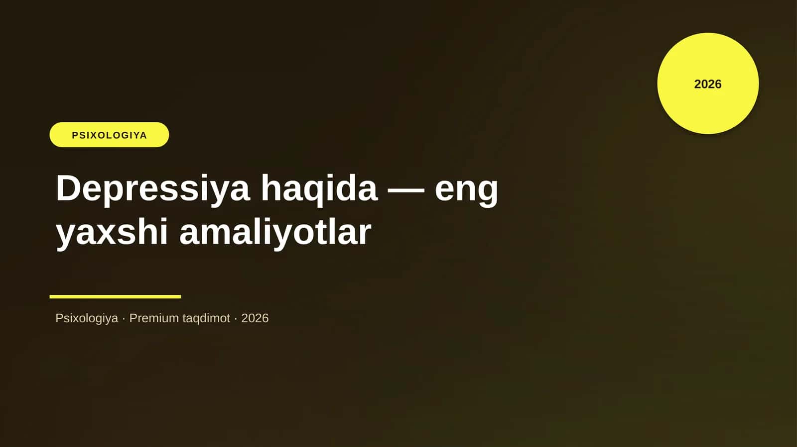 Depressiya haqida — eng yaxshi amaliyotlar