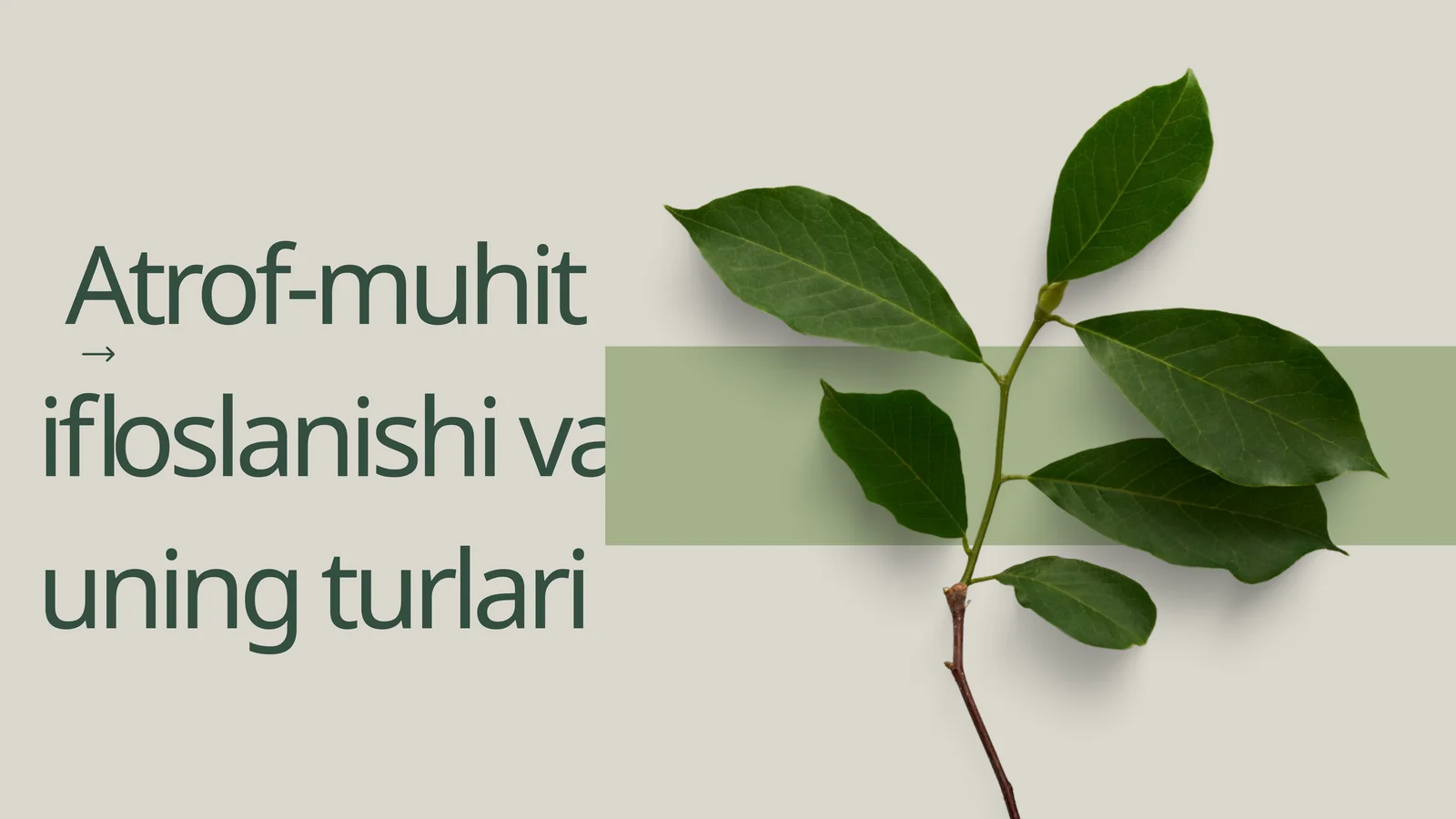 Atrof-muhit ifloslanishi va uning turlari