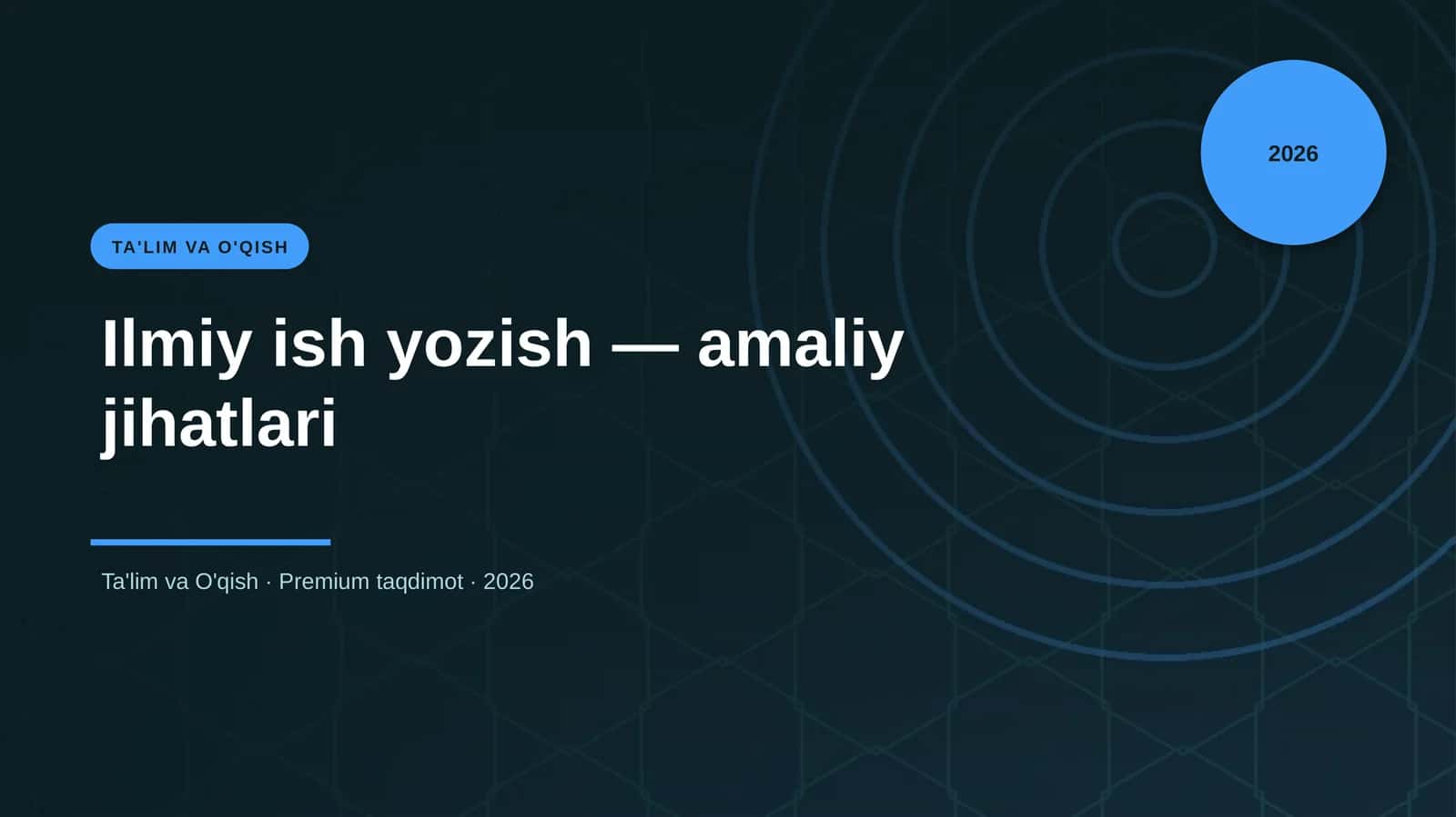 Ilmiy ish yozish — amaliy jihatlari