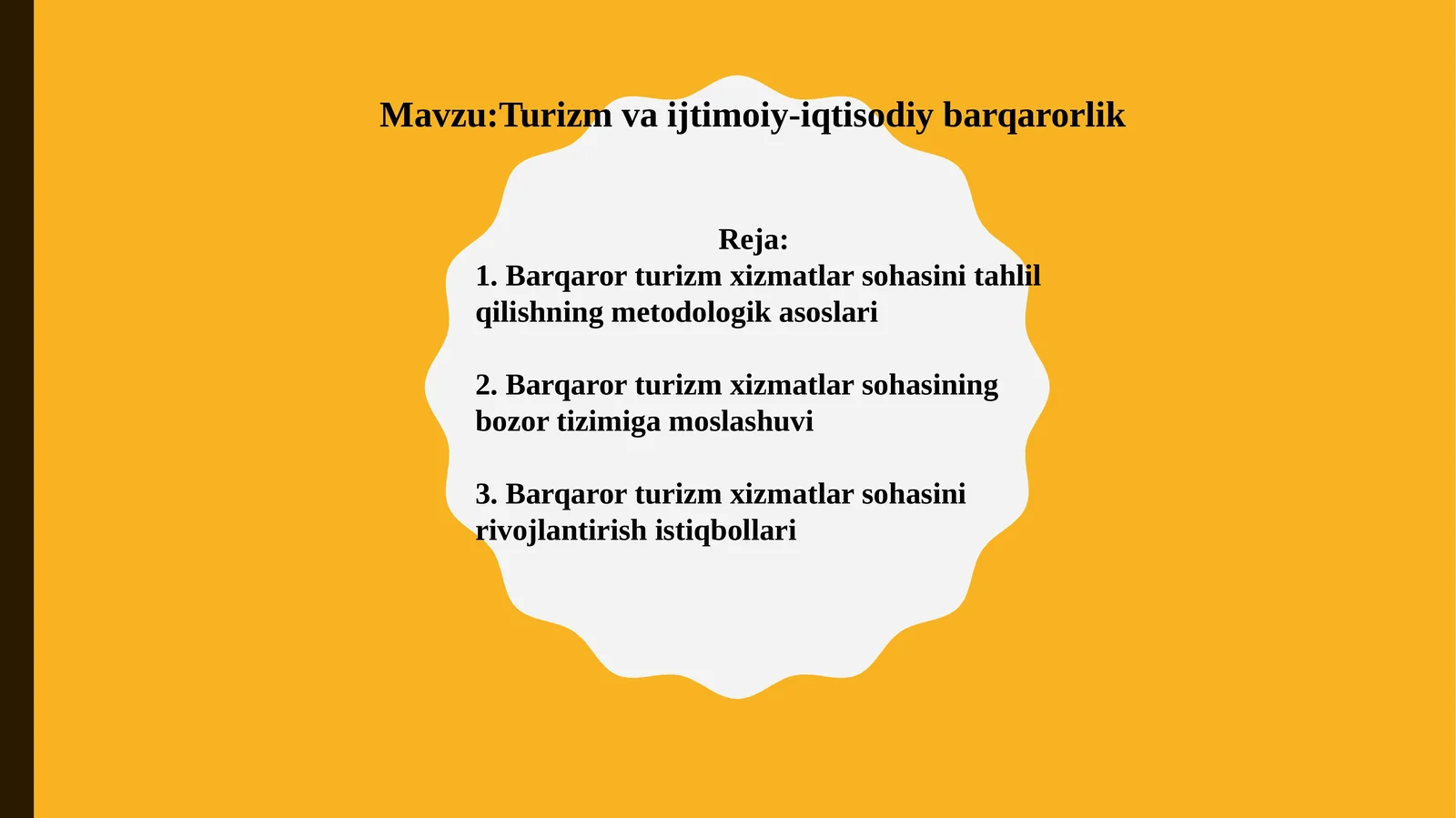 Turizm va ijtimoiy-iqtisodiy barqarorlik
