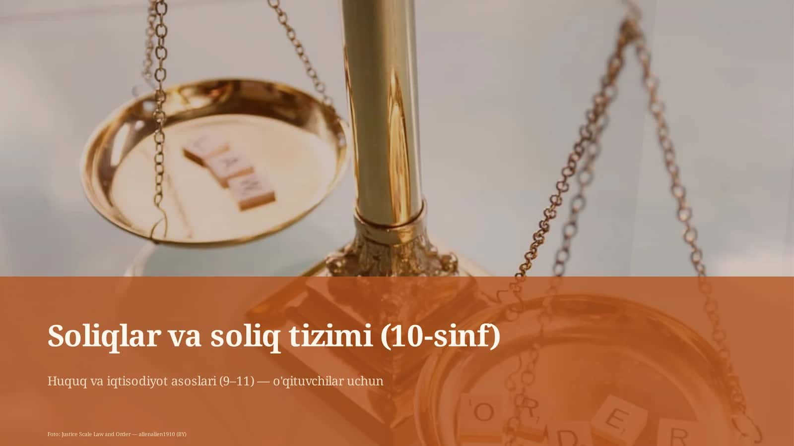 Soliqlar va soliq tizimi (10-sinf)