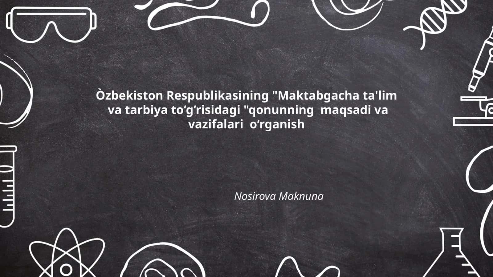 Maktabgacha ta'lim va tarbiya