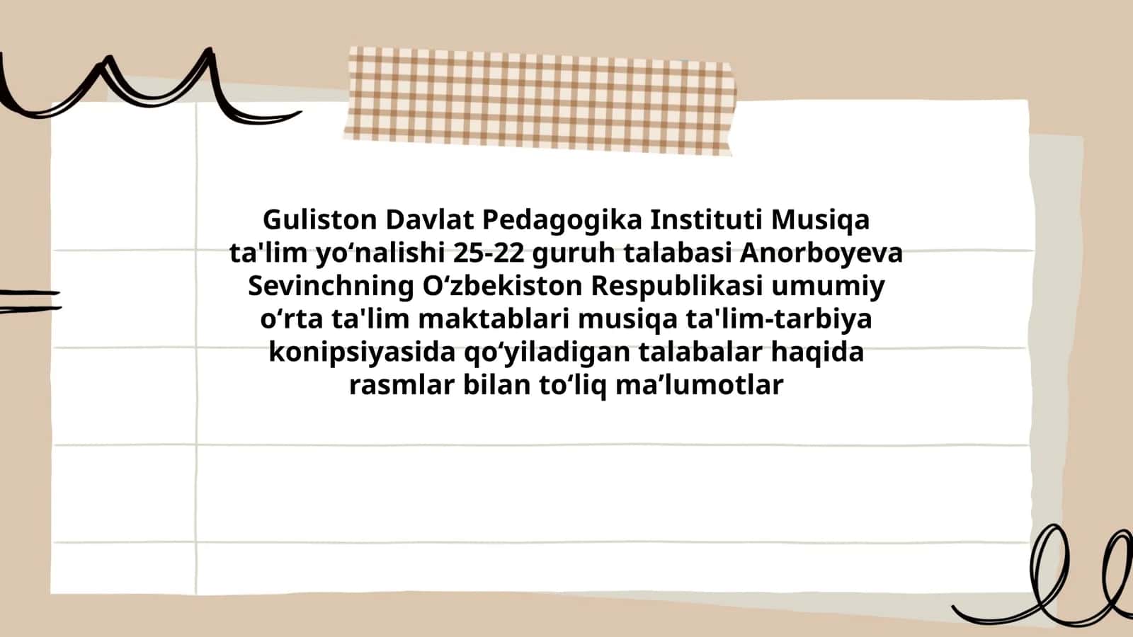 O'zbekiston Respublikasi umumiy oʻrta ta'lim maktablari musiqa ta'lim-tarbiya konipsiyasi