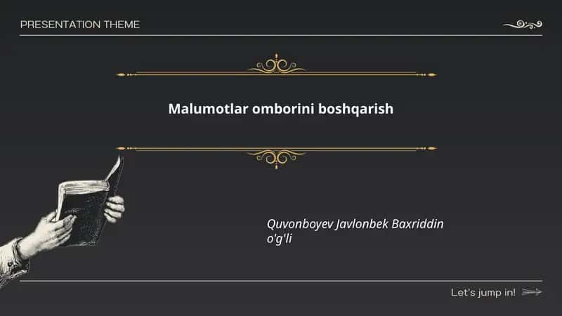 Malumotlar omborini boshqarish
