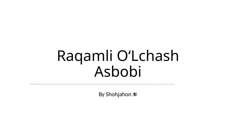 Raqamli OʻLchash Asbobi