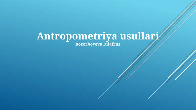 Antropometriya usullari