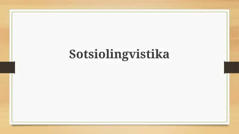 Ijtimoiy lingvistika