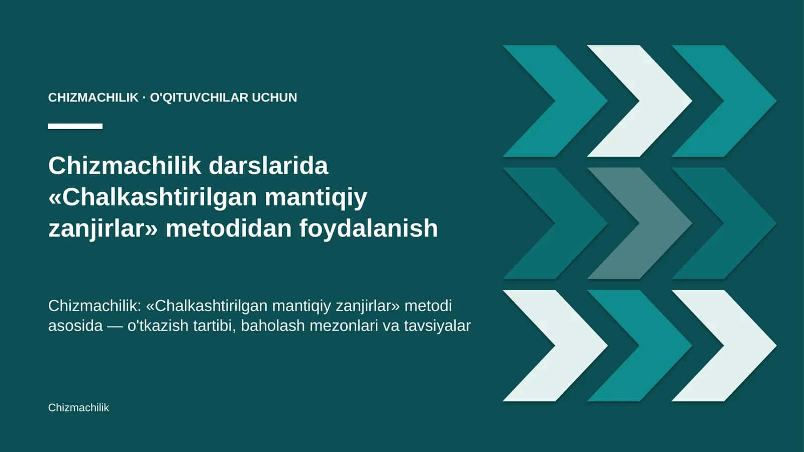 chizmachilik darslarida chalkashtirilgan mantiqiy zanjirlar metodidan foydalanish 6738